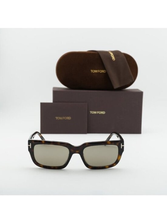 Tom Ford Ezra FT1075 52L Rectangle Sunglasses – Havana/Roviex main image 8